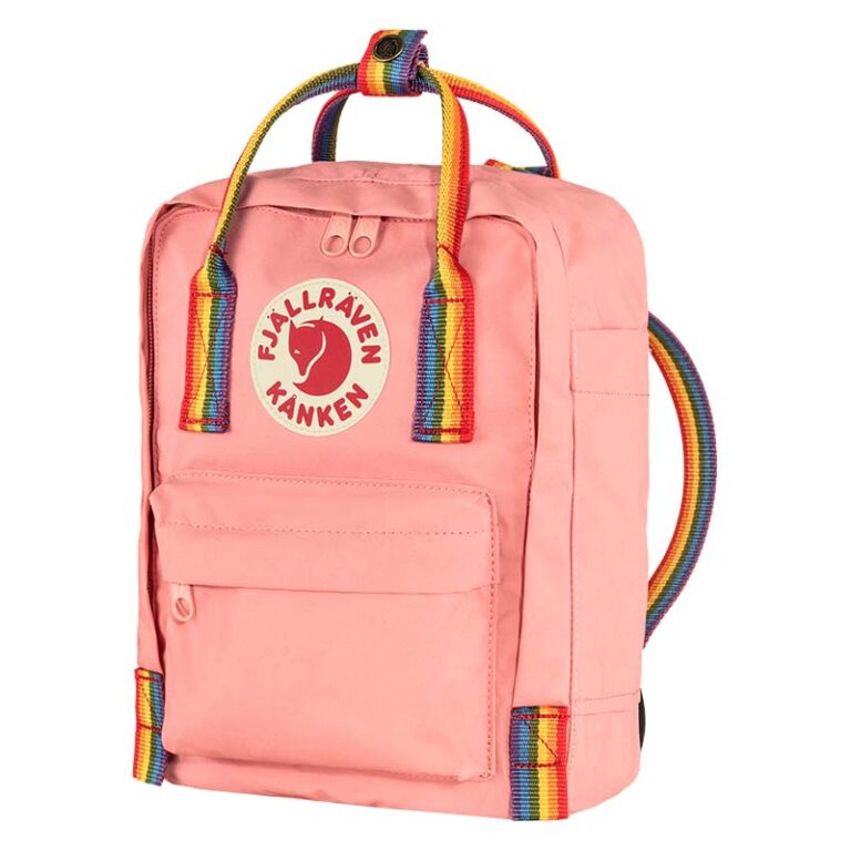 fjallraven-kanken-mini-backpack-pink-rainbow-angle-front