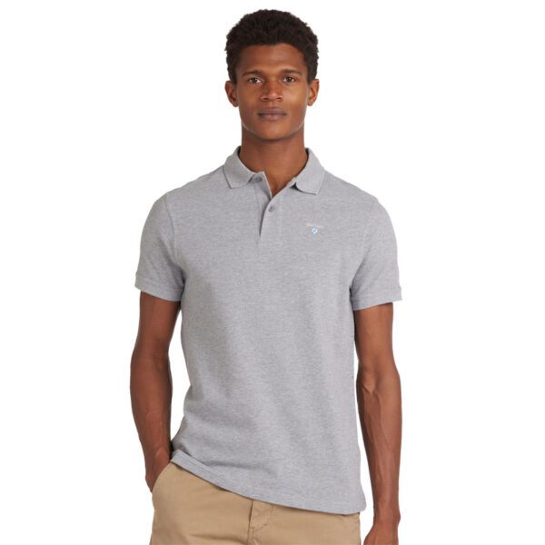 barbour-sports-polo-shirt-grey-model-front
