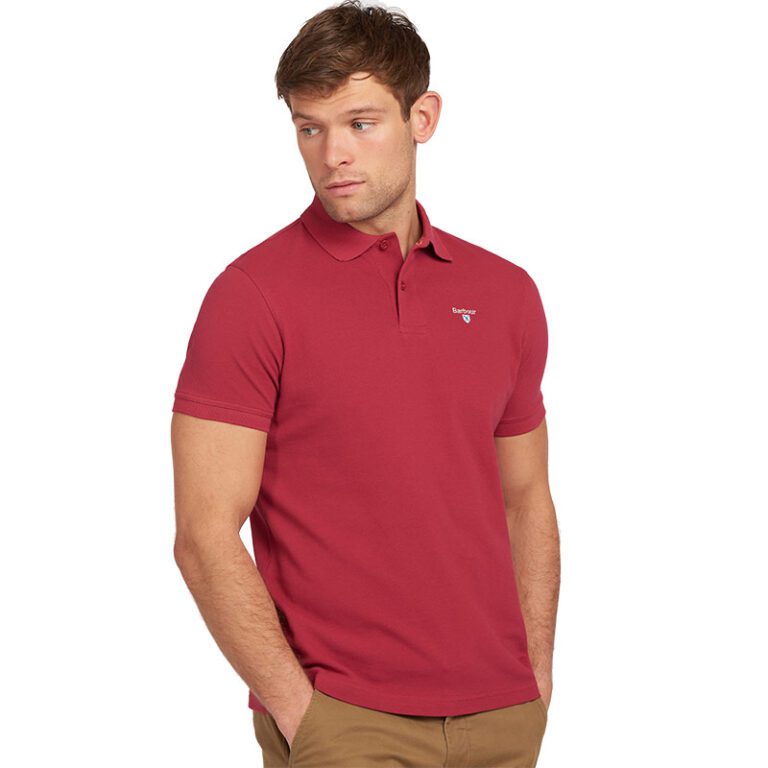 barbour-sports-polo-raspberry-model-front