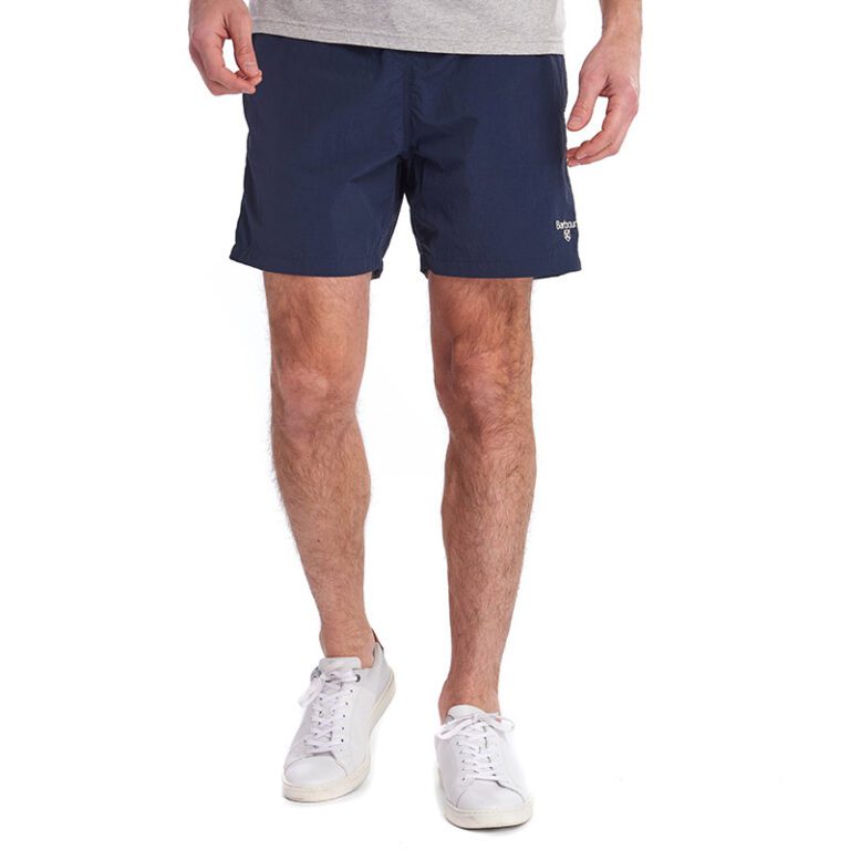 barbour-logo-swim-shorts-navy-model-front