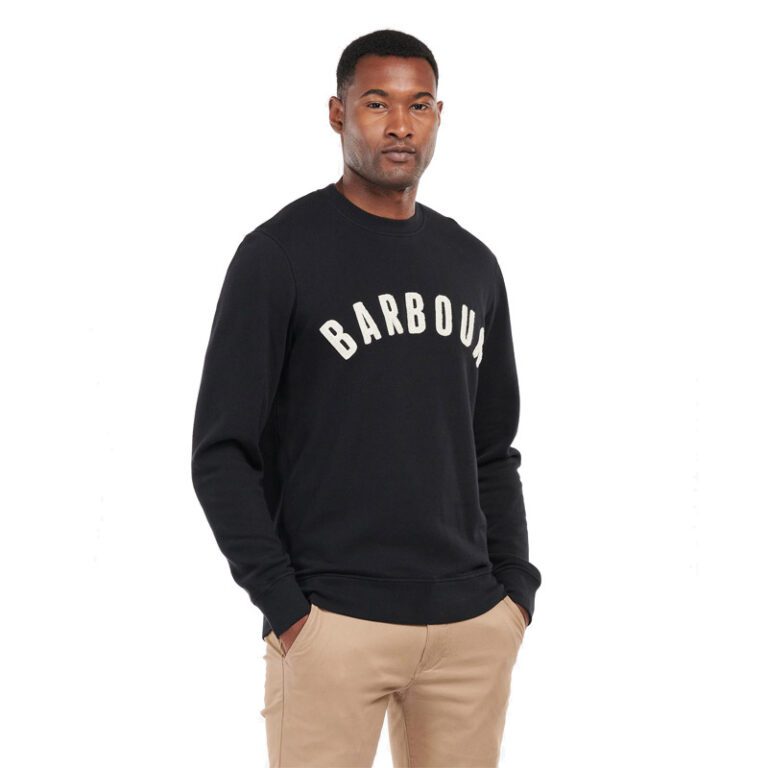barbour-prep-logo-sweater-black-model-front
