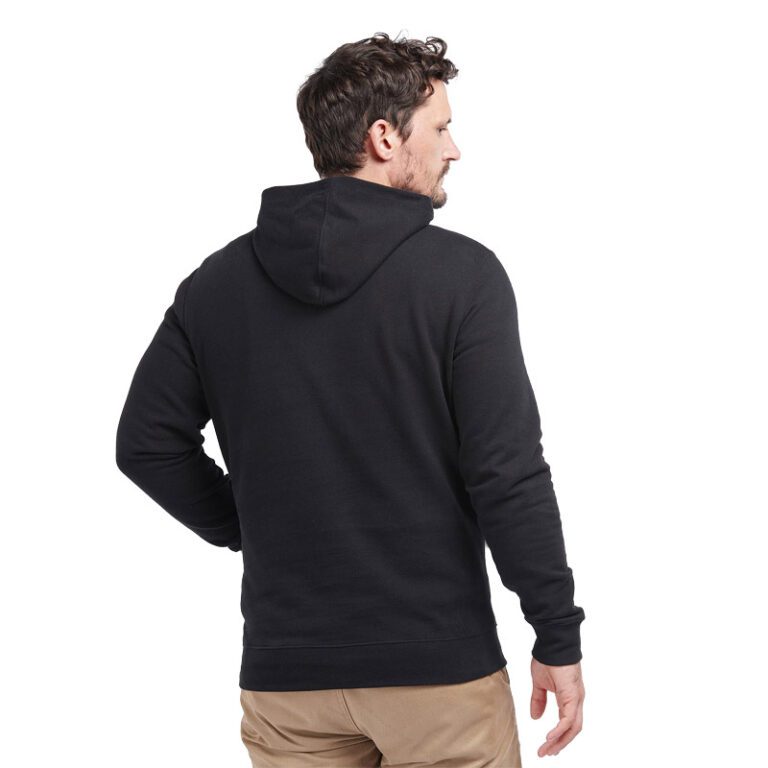 barbour-essentials-pop-over-hoodie-black-model-rear