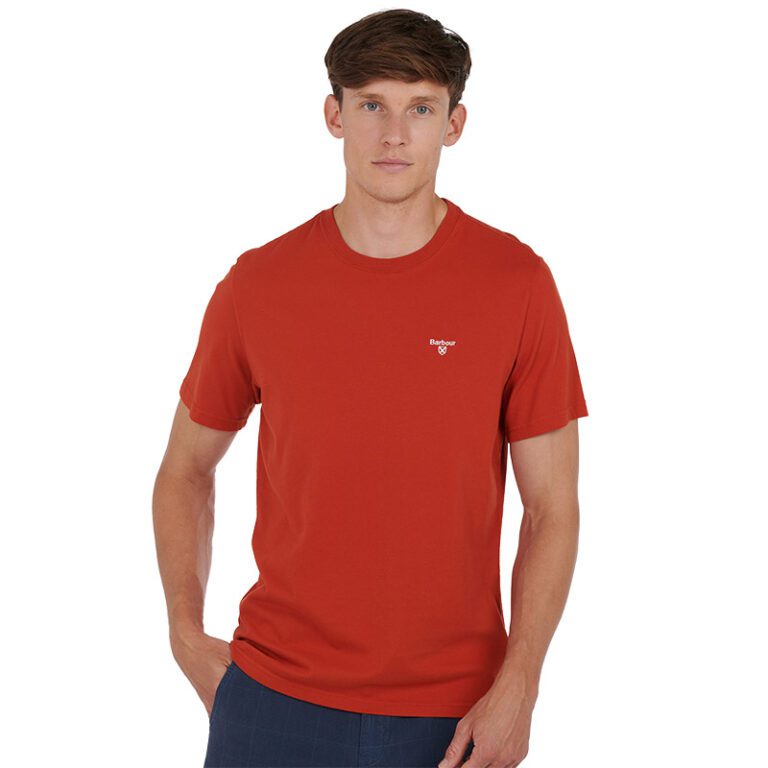 barbour-sports-tee-paprika-model-front